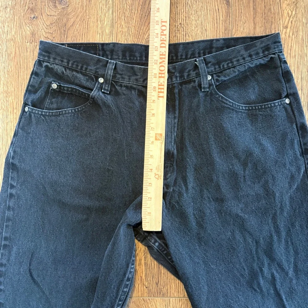 Wrangler Relaxed Fit black Jeans faded Denim 38x30 mens rugged wear western